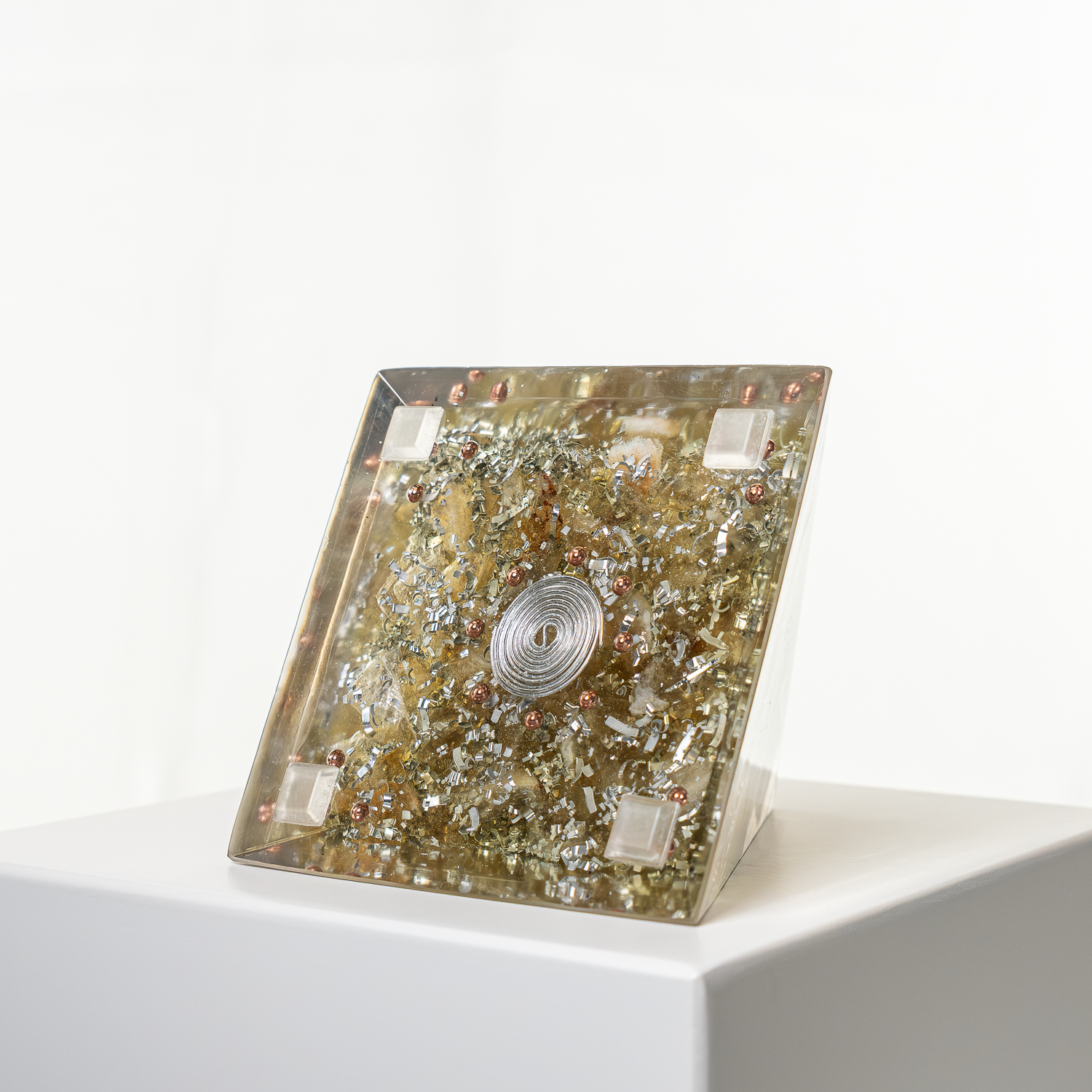 "Aztec Yellow" [2] – Orgonite Pyramid (No.35)