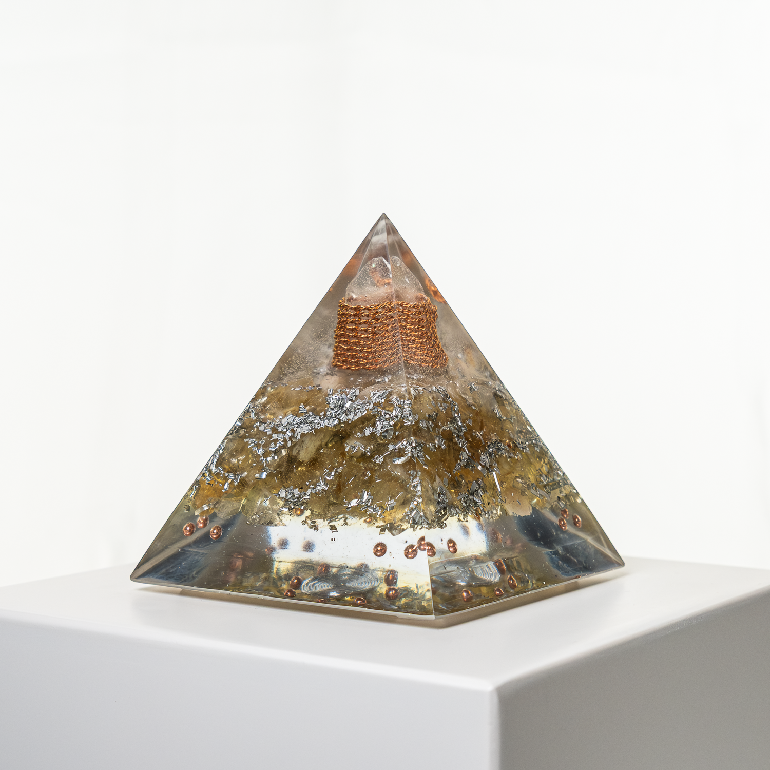 "Aztec Yellow" [2] – Orgonite Pyramid (No.35)