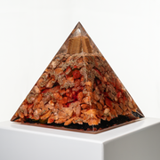 "Blazing Embers" – Orgonite Pyramid (No.40)