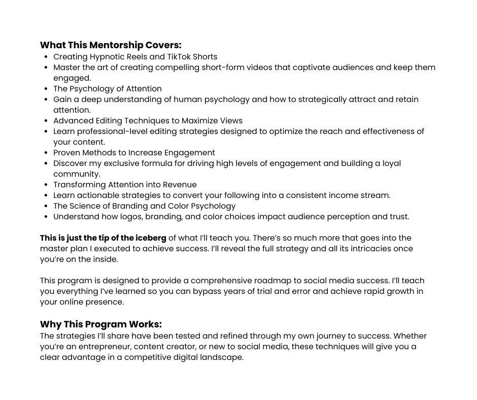 SOCIAL MEDIA MENTORSHIP